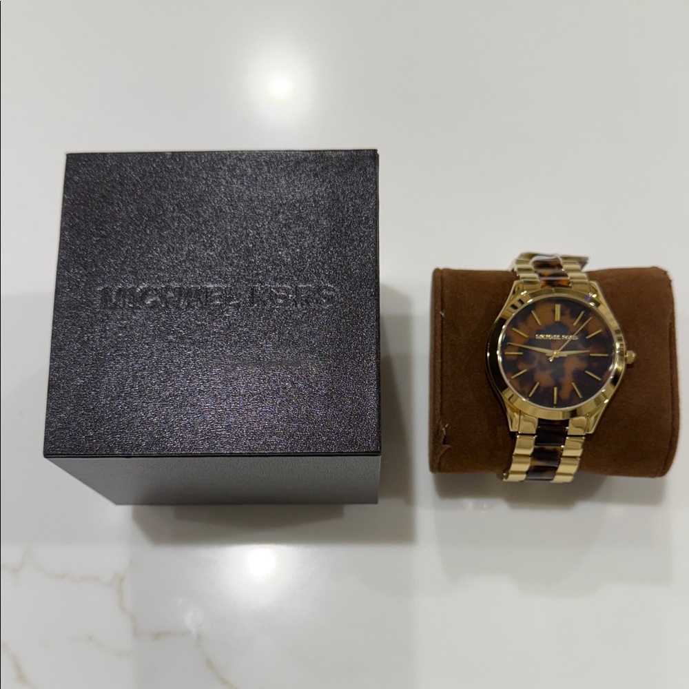 NWT Michael Kors Gold and Brown Women’s Watch